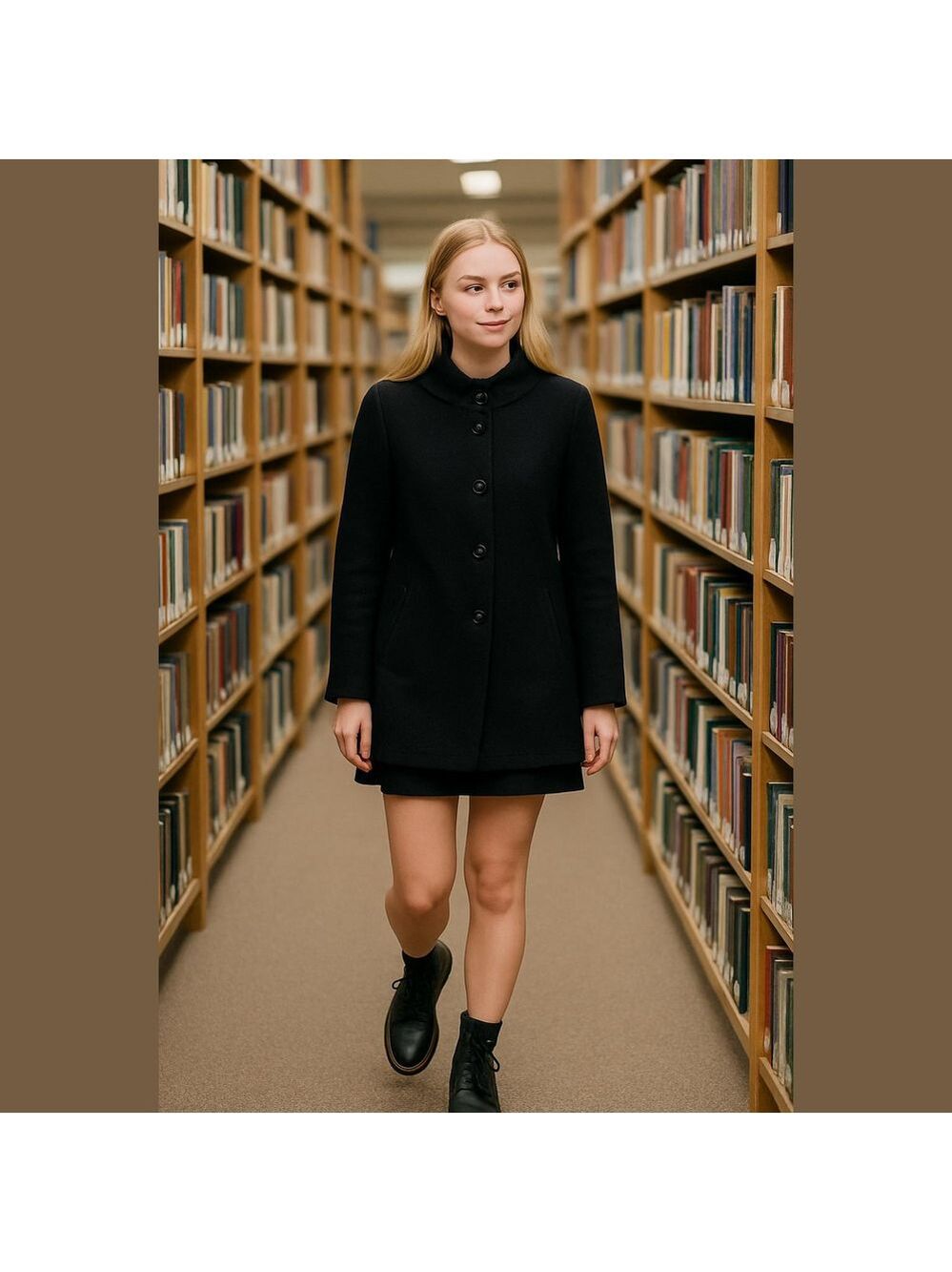 Vintage Women's Black Hooded Pea Coat by Harvè Bernard cottagecore granny